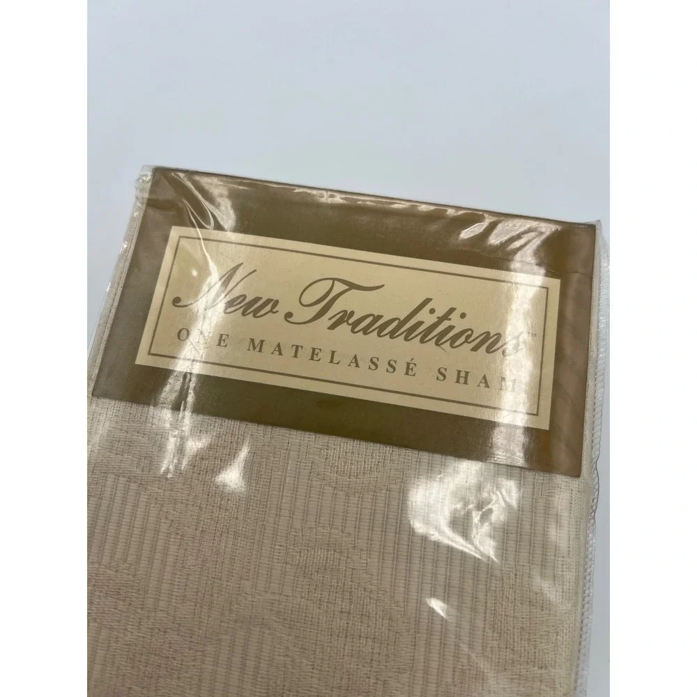 Vintage Matelasse Sham Cream Cotton Textured Bedding ‎ New Traditions Sears